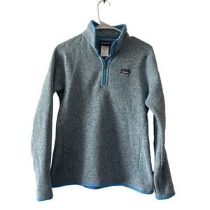Patagonia Better Sweater 1/4 Zip Steam Blue Fleece Pullover Women's Size Medium